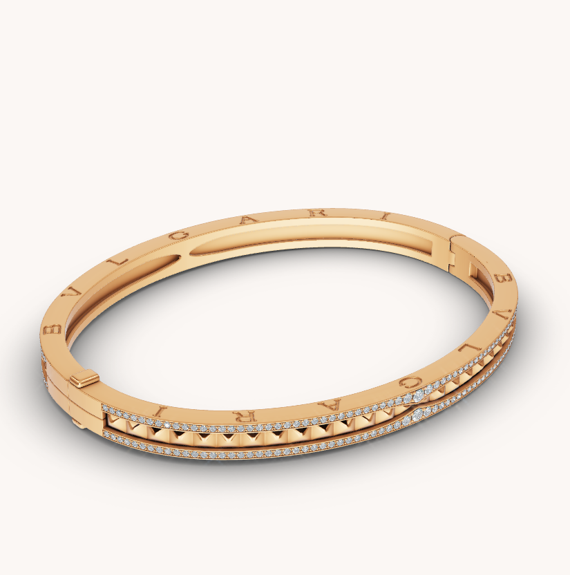 [Royal Top]ZERO 1 SPIRAL AND PAVED DIAMOND GOLD BRACELET