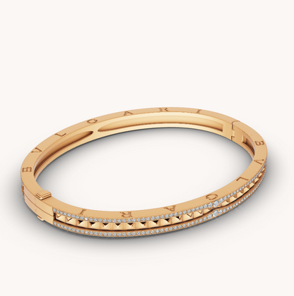 [Royal Top]ZERO 1 SPIRAL AND PAVED DIAMOND GOLD BRACELET