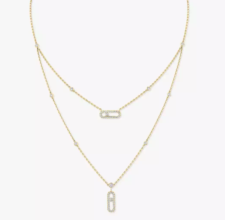 [Royal Top] MS Double-Circle Full-Diamond Necklace