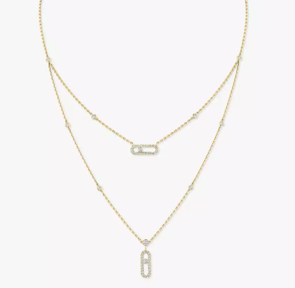 [Royal Top] MS Double-Circle Full-Diamond Necklace