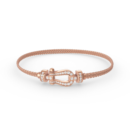 [Royal Top]FORCE SMALL HORSESHOE  DIAMOND CHAIN ROPE BRACELET