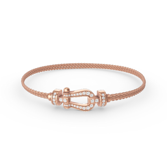 [Royal Top]FORCE SMALL HORSESHOE  DIAMOND CHAIN ROPE BRACELET