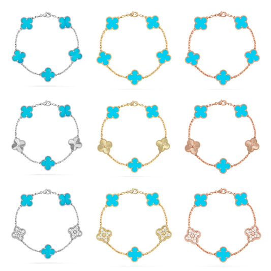 [Royal Top] CLOVER 5 MOTIF TURQUOISE BRACELET COLLECTION