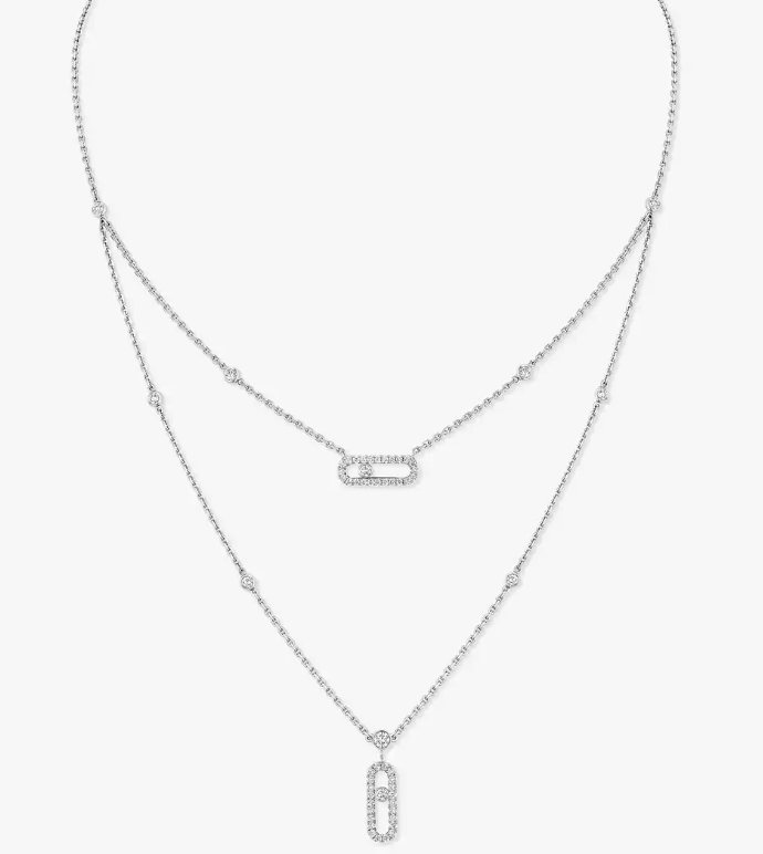 [Royal Top] MS Double-Circle Full-Diamond Necklace