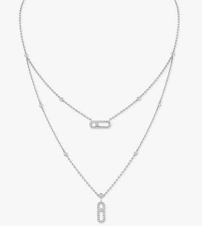 [Royal Top] MS Double-Circle Full-Diamond Necklace
