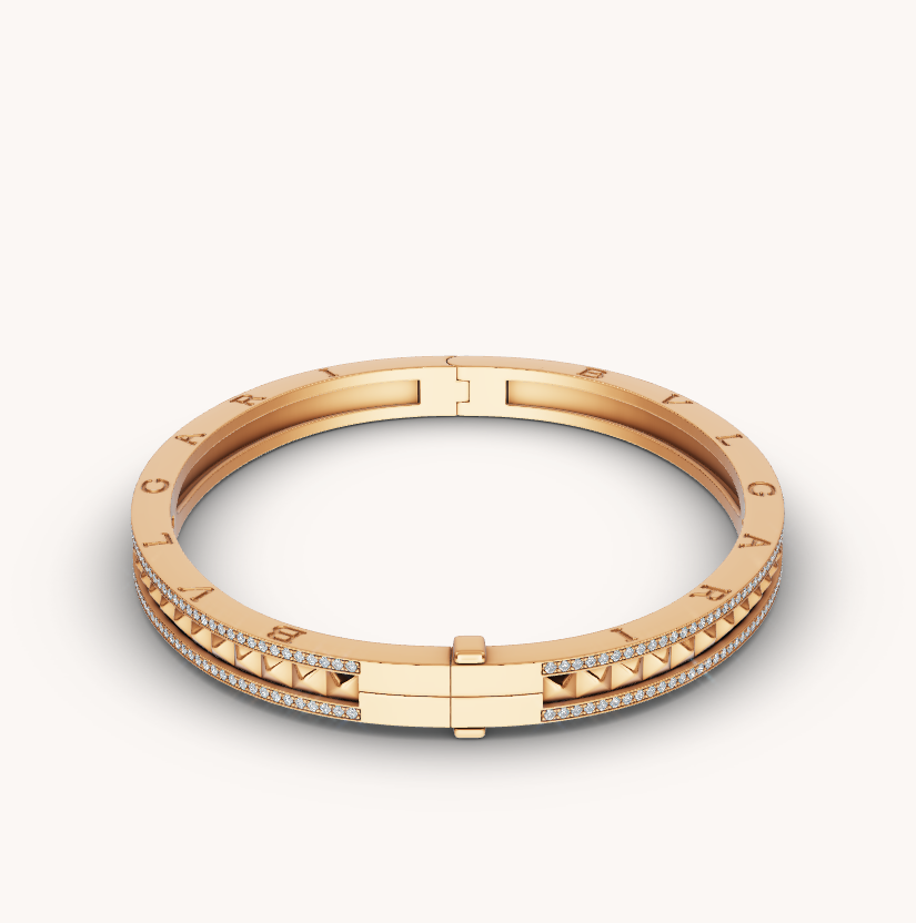 [Royal Top]ZERO 1 SPIRAL AND PAVED DIAMOND GOLD BRACELET
