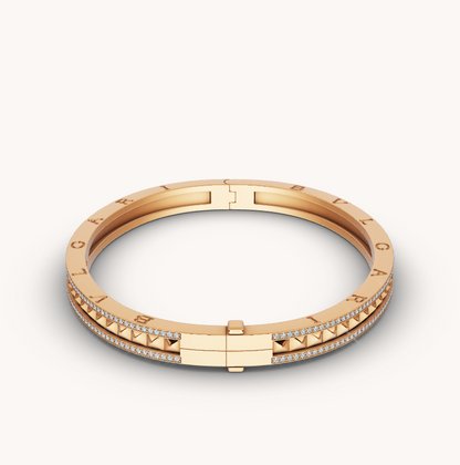 [Royal Top]ZERO 1 SPIRAL AND PAVED DIAMOND GOLD BRACELET