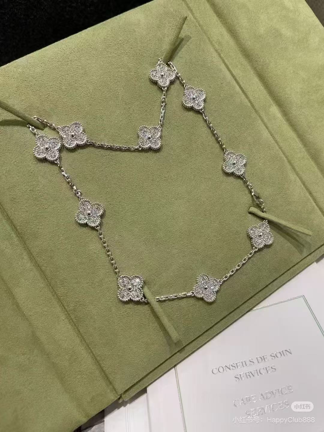 [Royal Top]CLOVER 10 MOTIFS  FULL DIAMOND NECKLACE