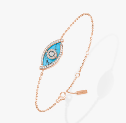 [Royal Top] M LUCKY EYE TURQUOISE ROSE GOLD BRACELET