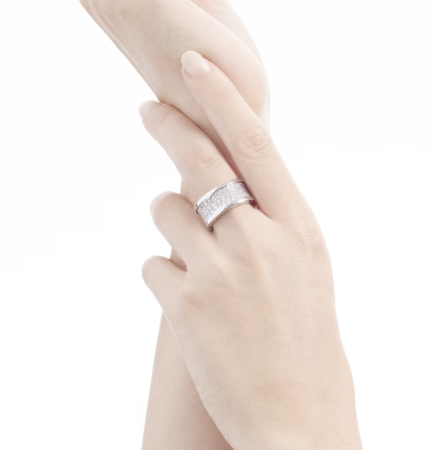[Royal Top]ZERO 1 WITH PAVED DIAMONDS ON THE SPIRAL RING