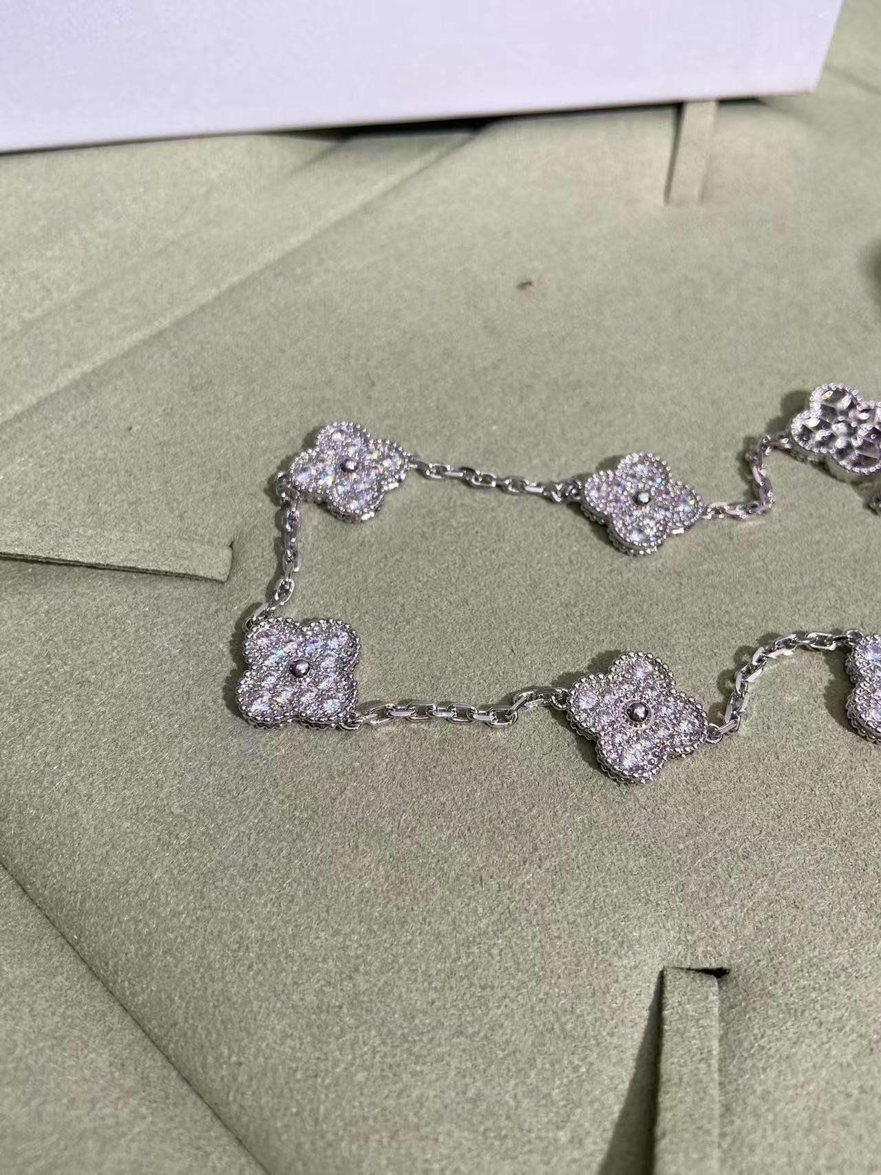 [Royal Top]CLOVER 10 MOTIFS  FULL DIAMOND NECKLACE