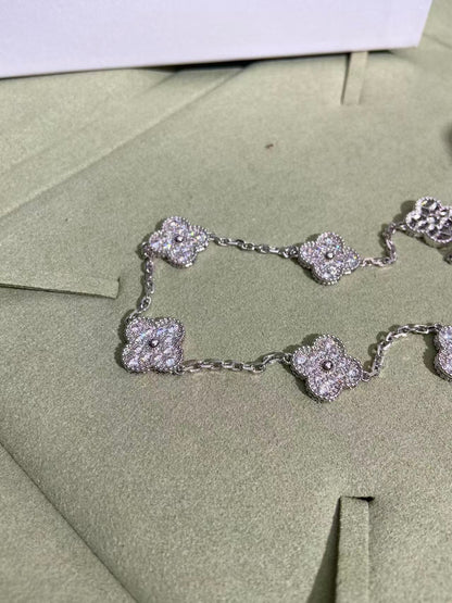 [Royal Top]CLOVER 10 MOTIFS  FULL DIAMOND NECKLACE