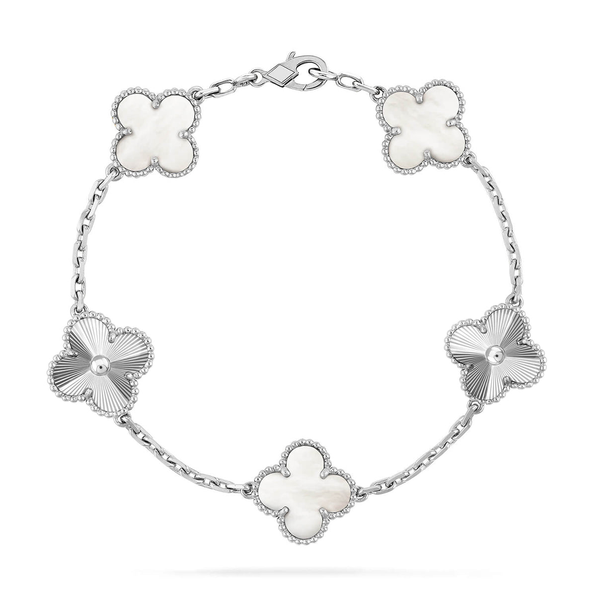 [Royal Top]CLOVER WHITE PEARL MOP 5 MOTIF BRACELET COLLECTION