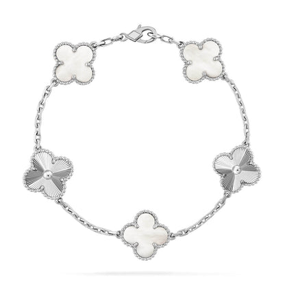 [Royal Top]CLOVER WHITE PEARL MOP 5 MOTIF BRACELET COLLECTION