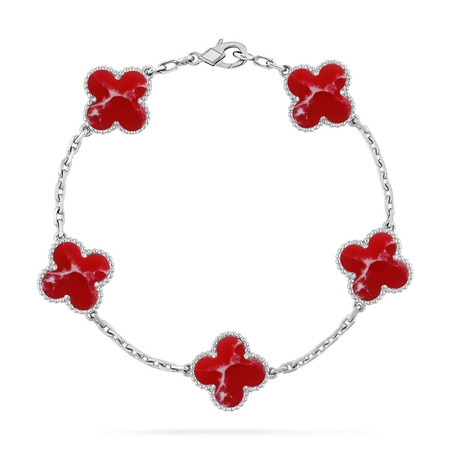 [Royal Top]CLOVER 5 MOTIF RED PATTERN BRACELET COLLECTION