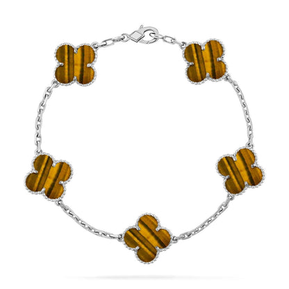 [Royal Top] CLOVER 5 MOTIFS TIGER EYE BRACELET COLLECTION