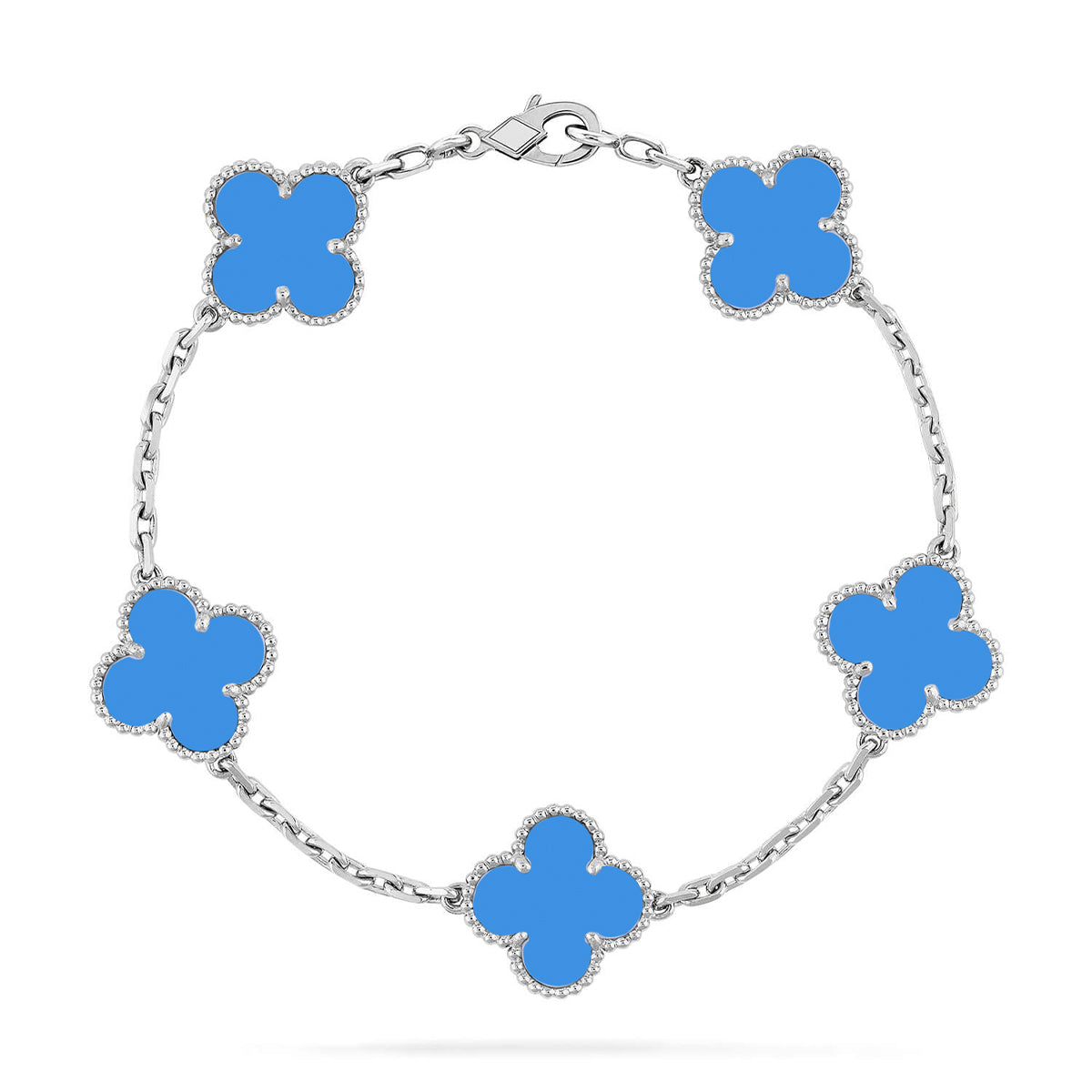 [Royal Top] CLOVER 5 MOTIF BLUE AGATE BRACELET COLLECTION