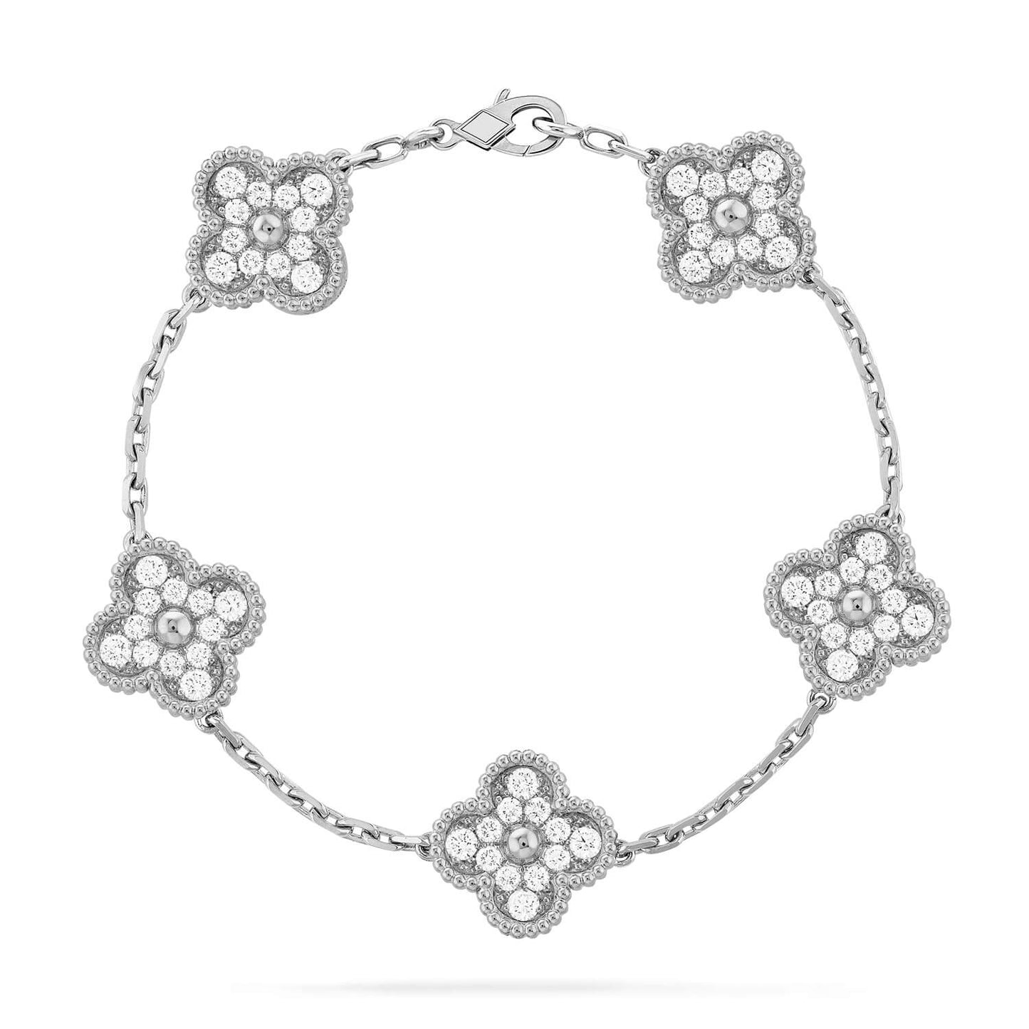 [Royal Top] CLOVER 5 MOTIF FULL DIAMOND BRACELET COLLECTION