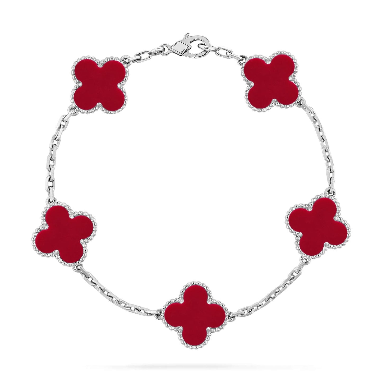 [Royal Top] CLOVER 5 MOTIF RED CORNELIAN BRACELET COLLECTION