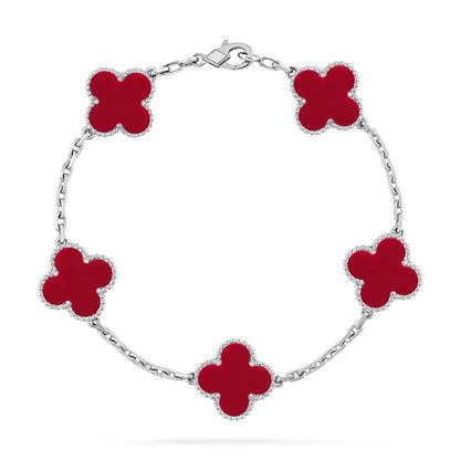 [Royal Top] CLOVER 5 MOTIF RED CORNELIAN BRACELET COLLECTION