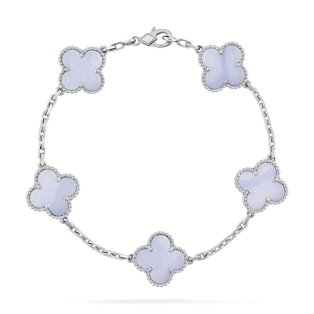 [Royal Top] CLOVER 5 MOTIF PURPLE CHALCEDONY BRACELET COLLECTION