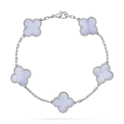 [Royal Top] CLOVER 5 MOTIF PURPLE CHALCEDONY BRACELET COLLECTION