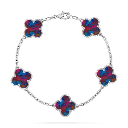 [Royal Top]CLOVER 5 MOTIF COLOR GEMSTONES BRACELET COLLECTION