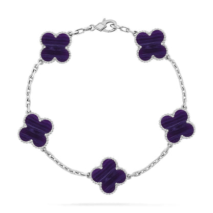 [Royal Top]CLOVER 5 MOTIF PURPLE STRIPES BRACELET COLLECTION