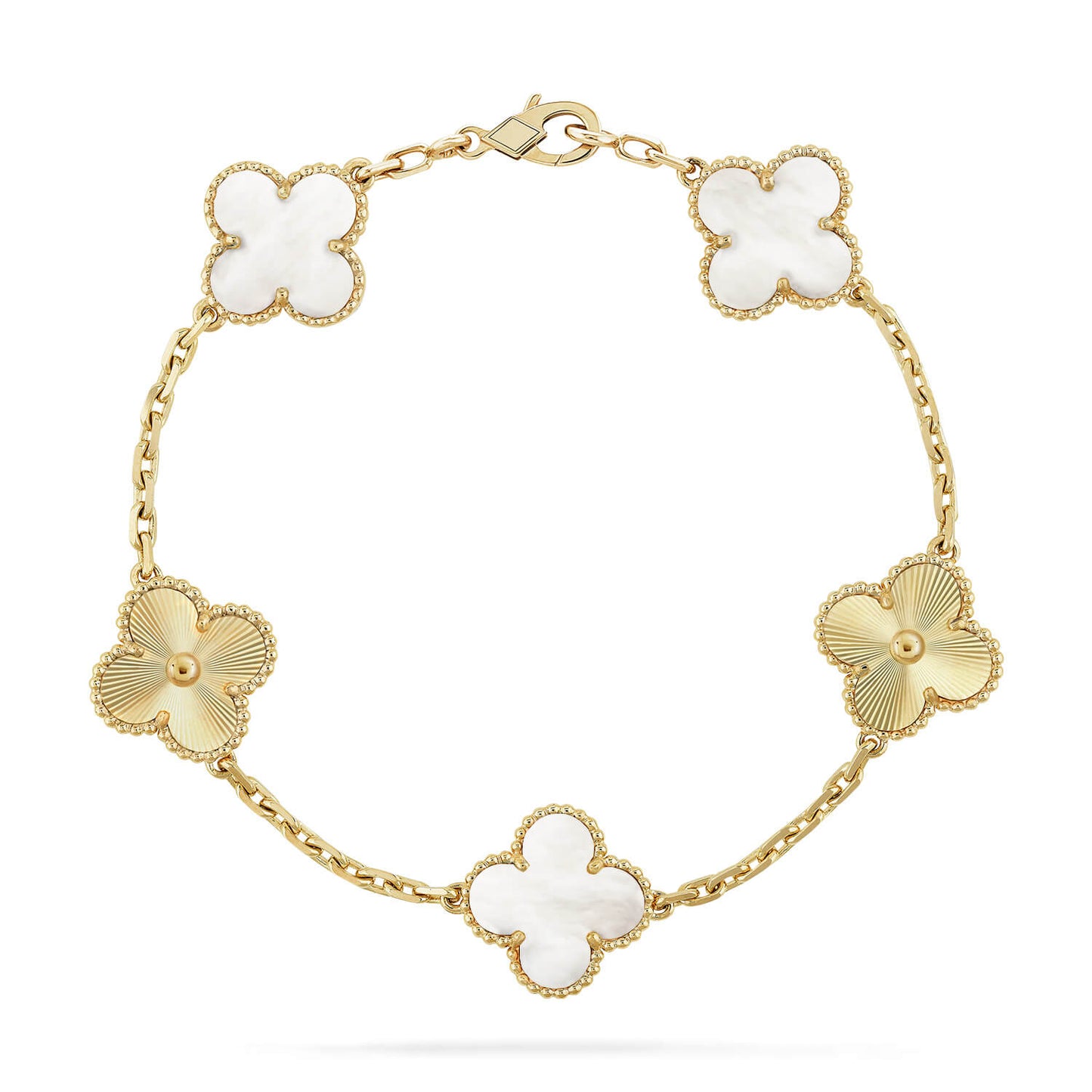 [Royal Top]CLOVER WHITE PEARL MOP 5 MOTIF BRACELET COLLECTION