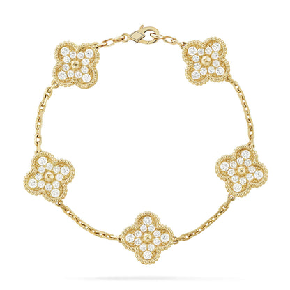 [Royal Top] CLOVER 5 MOTIF FULL DIAMOND BRACELET COLLECTION