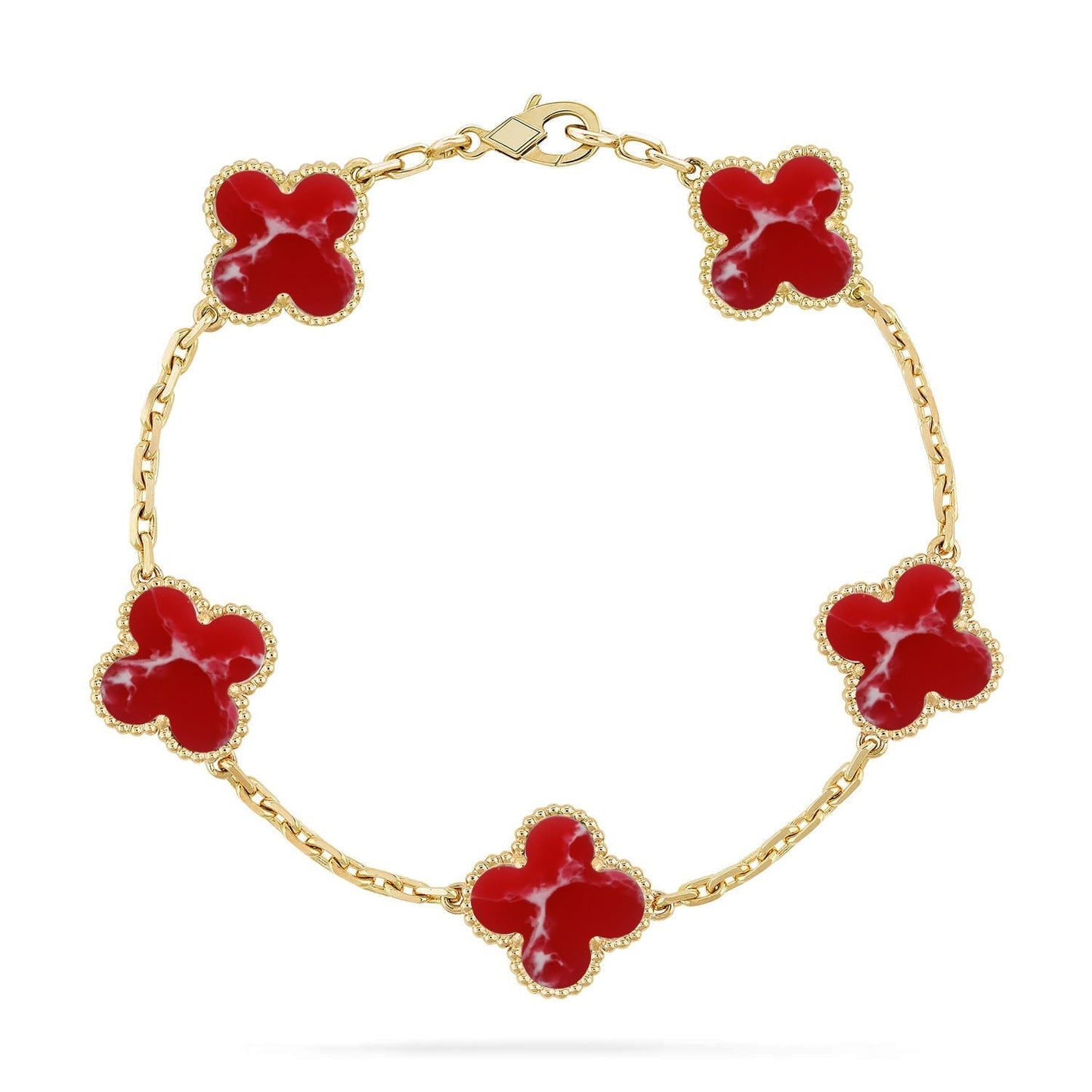 [Royal Top]CLOVER 5 MOTIF RED PATTERN BRACELET COLLECTION
