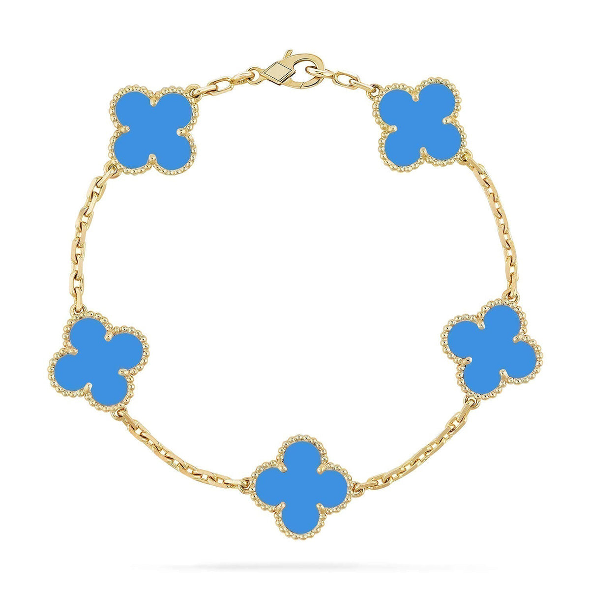 [Royal Top] CLOVER 5 MOTIF BLUE AGATE BRACELET COLLECTION