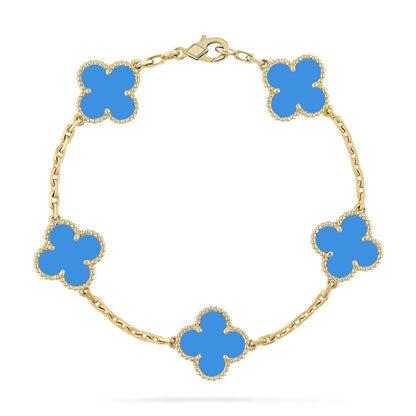 [Royal Top] CLOVER 5 MOTIF BLUE AGATE BRACELET COLLECTION