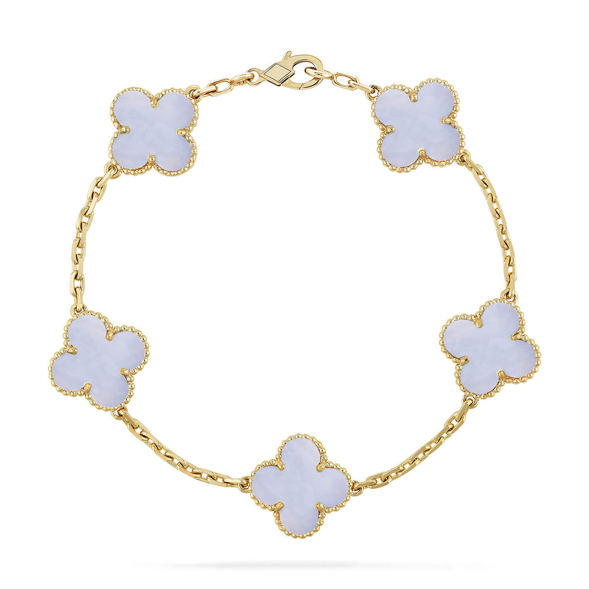 [Royal Top] CLOVER 5 MOTIF PURPLE CHALCEDONY BRACELET COLLECTION