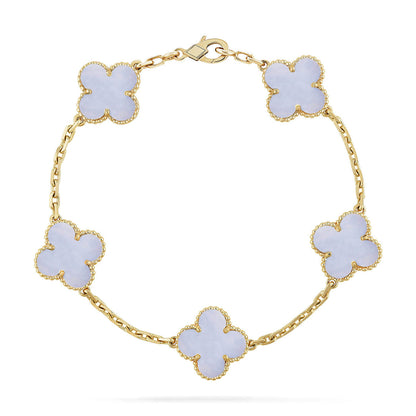 [Royal Top] CLOVER 5 MOTIF PURPLE CHALCEDONY BRACELET COLLECTION