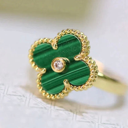[Royal Top]CLOVER MALACHITE RING GOLD DIAMOND