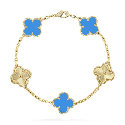 [Royal Top] CLOVER 5 MOTIF BLUE AGATE BRACELET COLLECTION