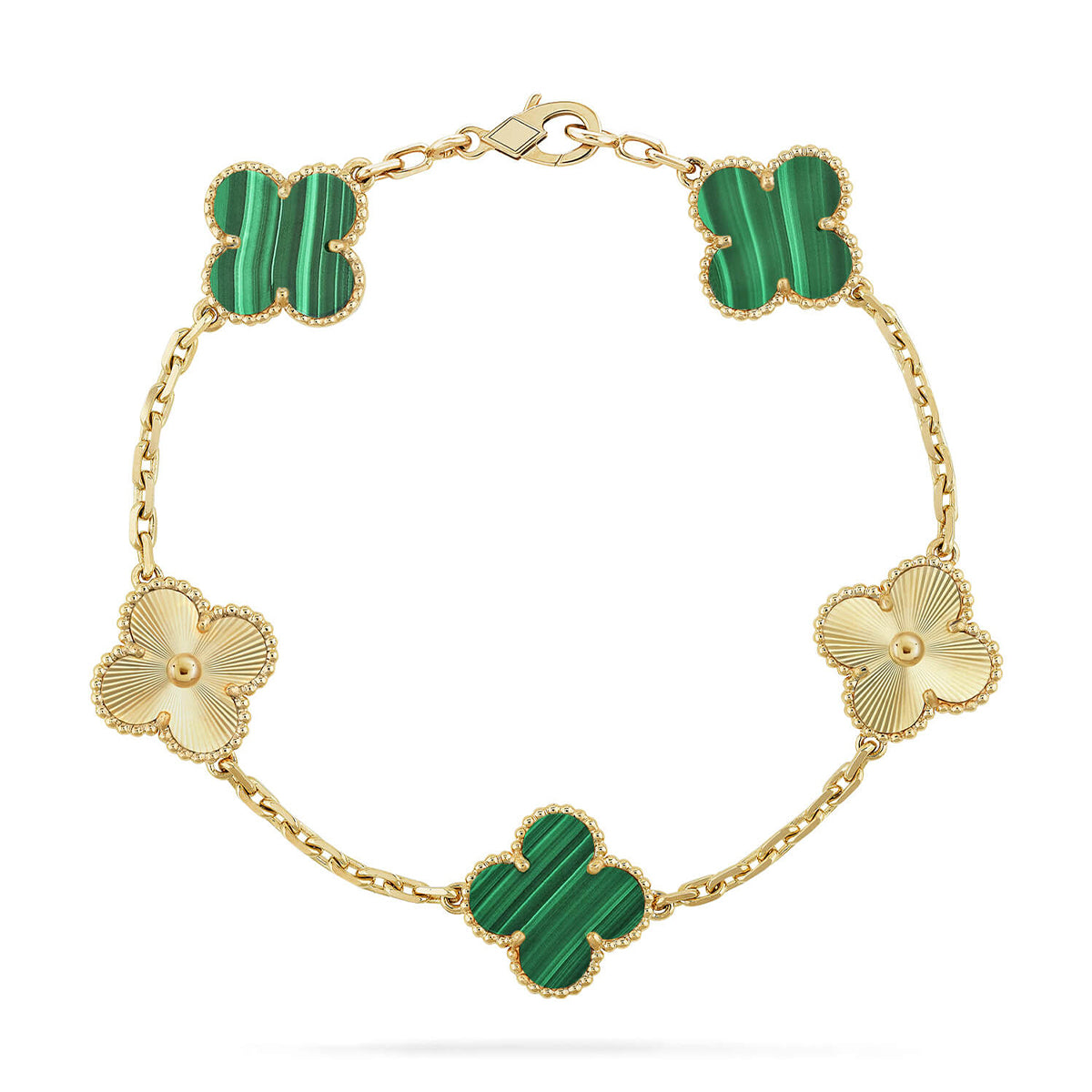 [Royal Top] CLOVER 5 MOTIF MALACHITE BRACELET COLLECTION