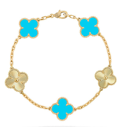 [Royal Top] CLOVER 5 MOTIF TURQUOISE BRACELET COLLECTION