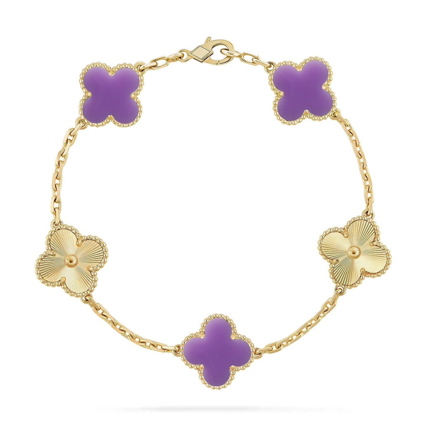 [Royal Top]CLOVER 5 MOTIF LIGHT PURPLE BRACELET COLLECTION