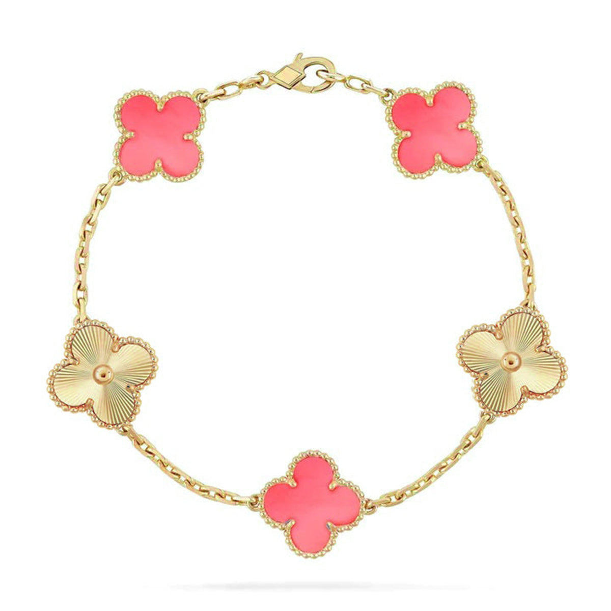 [Royal Top] CLOVER 5 MOTIFS  PINK MOP BRACELET COLLECTION