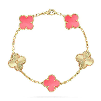 [Royal Top] CLOVER 5 MOTIFS  PINK MOP BRACELET COLLECTION