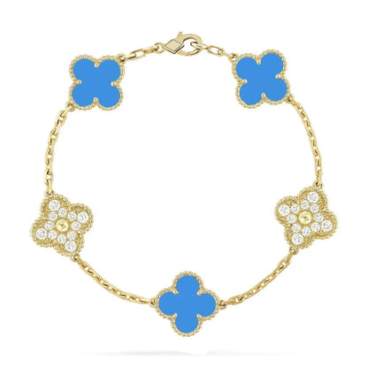 [Royal Top] CLOVER 5 MOTIF BLUE AGATE BRACELET COLLECTION