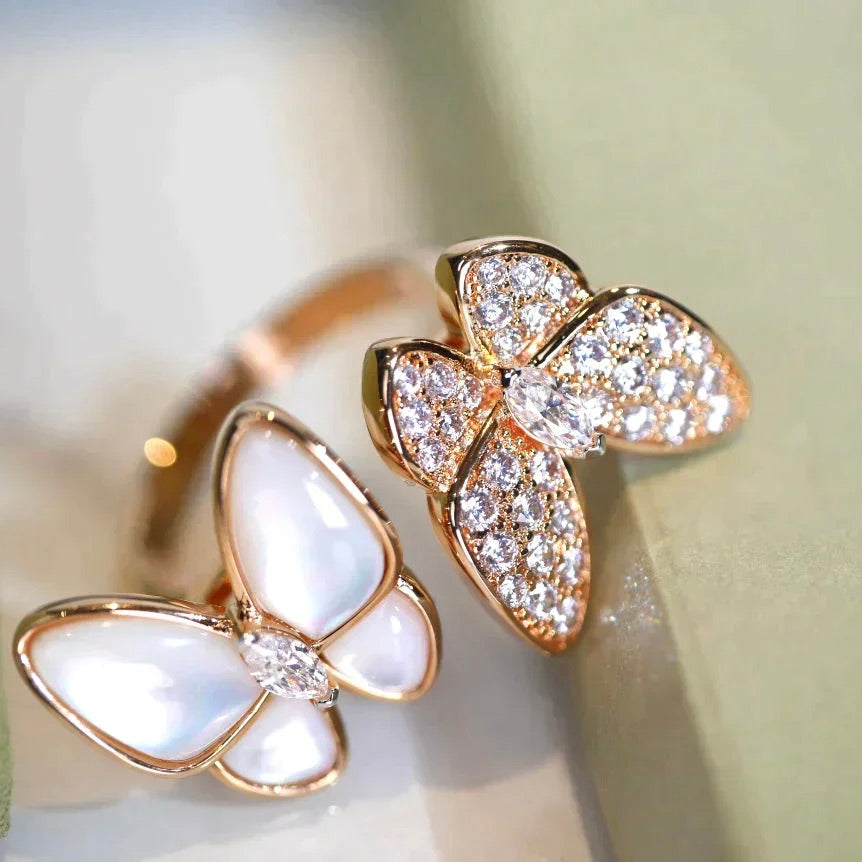 [Royal Top]TWIN BUTTERFLY DIAMOND MOP RING