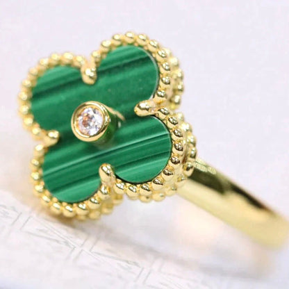 [Royal Top]CLOVER MALACHITE RING GOLD DIAMOND