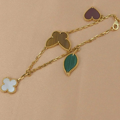 [Royal Top]LUCKY SPRING 5 MOTIF GOLD BRACELET