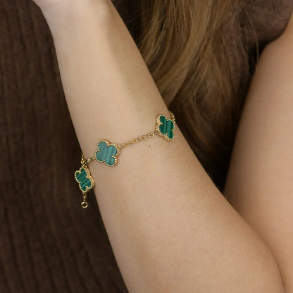 [Royal Top] CLOVER 5 MOTIF MALACHITE BRACELET COLLECTION