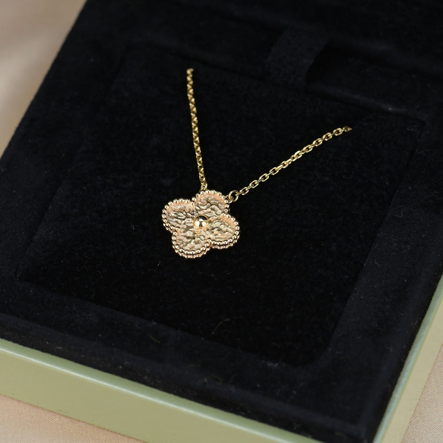 [Royal Top]CLOVER 15MM  BRONZING NECKLACE
