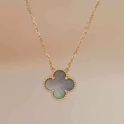 [Royal Top]CLOVER 15MM  GRAY MOTHER OF PEARL NECKLACE