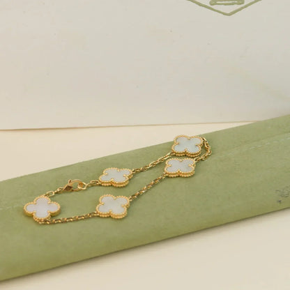 [Royal Top]CLOVER WHITE PEARL MOP 5 MOTIF BRACELET COLLECTION
